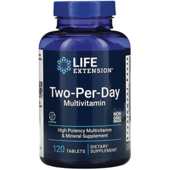 LE565 | Life Extension Two-Per-Day multivitamin bottle, 120 tablets, high potency dietary supplement