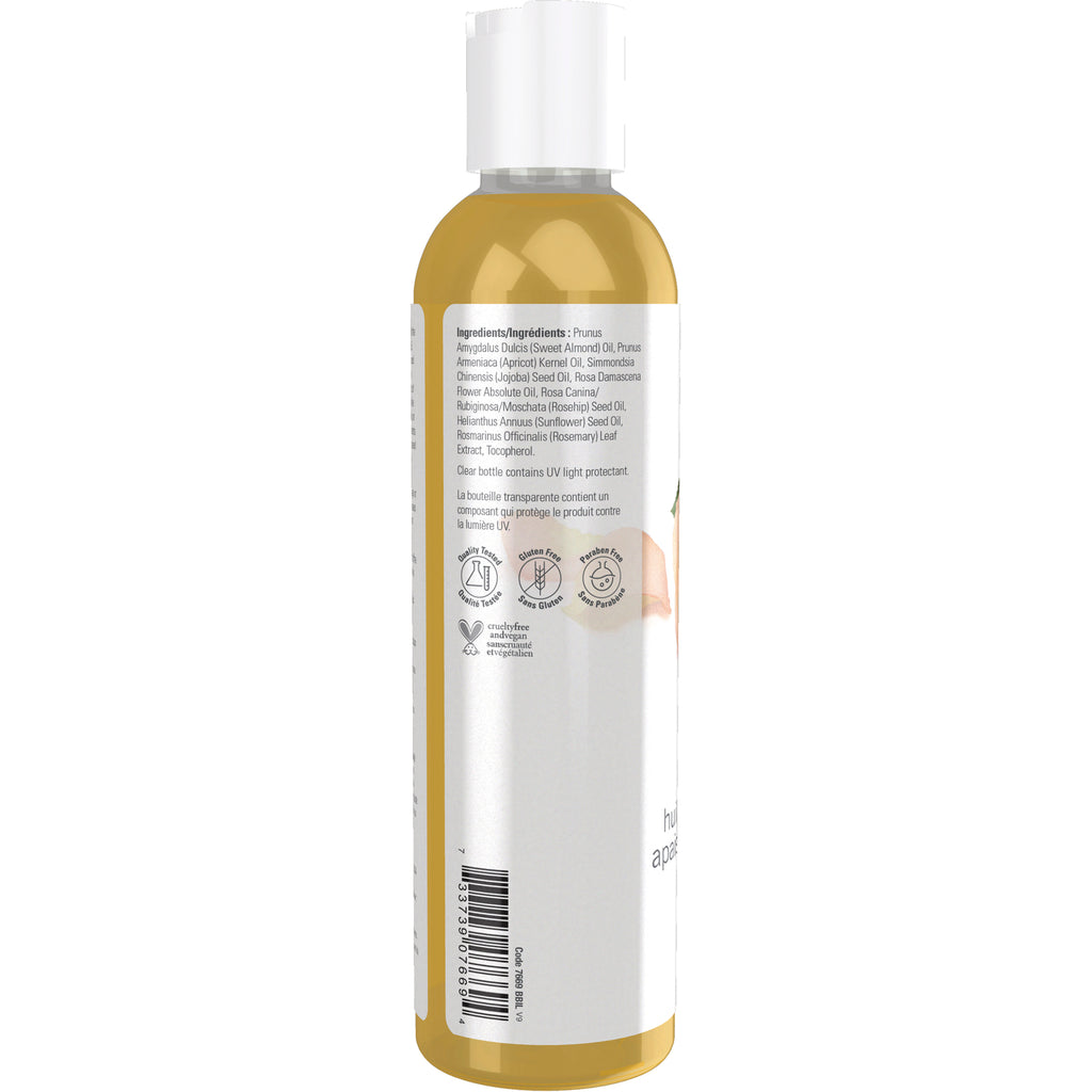NWF1104 | Back label of clear oil bottle showing ingredients list, certification icons and barcode - Thumbnail