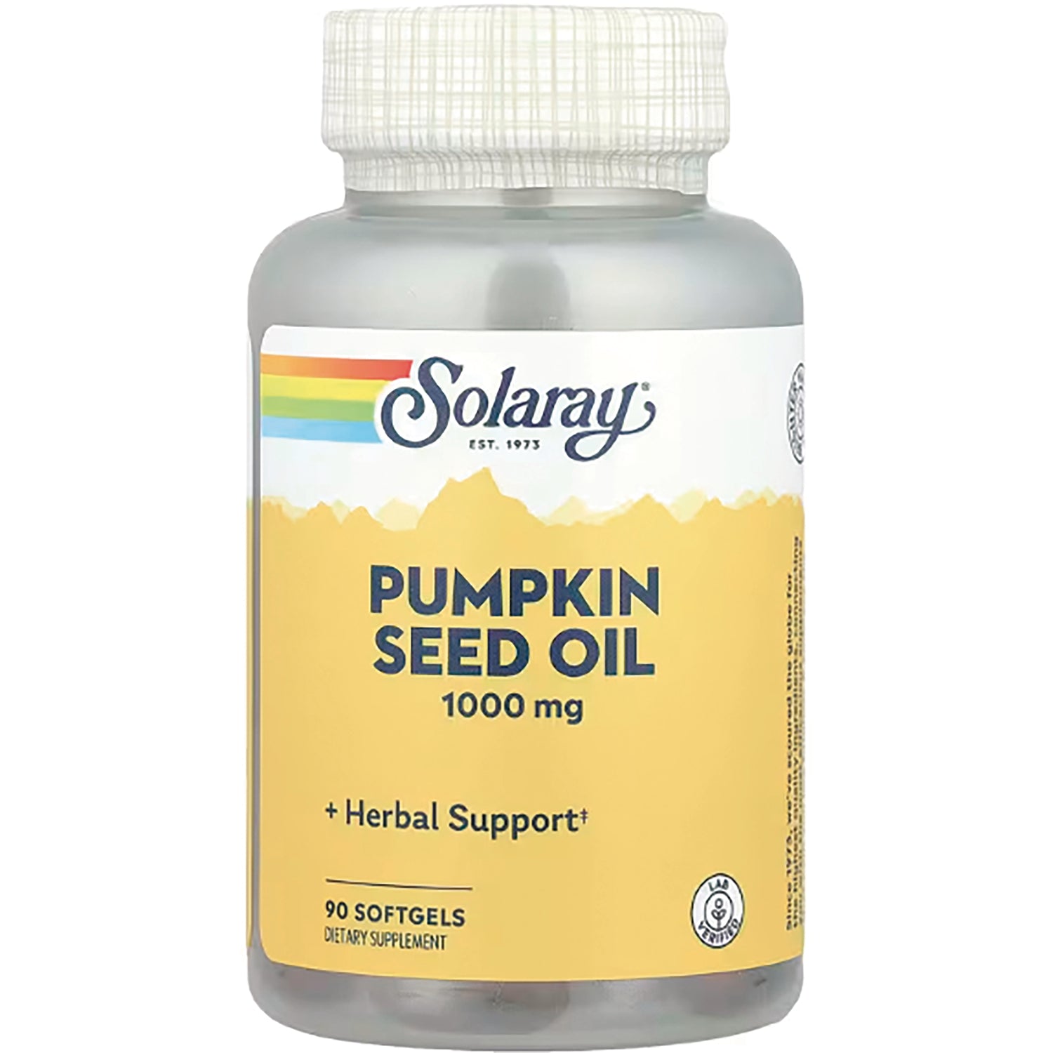 SLR396 | Solaray Pumpkin Seed Oil 1000 mg herbal support, 90 softgels bottle front