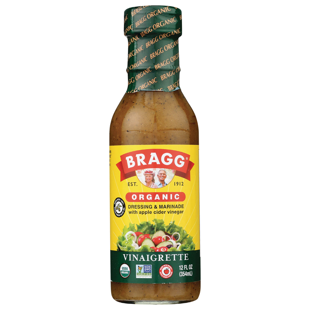 BR014 | Bragg Organic vinaigrette dressing and marinade with apple cider vinegar bottle front label - Thumbnail