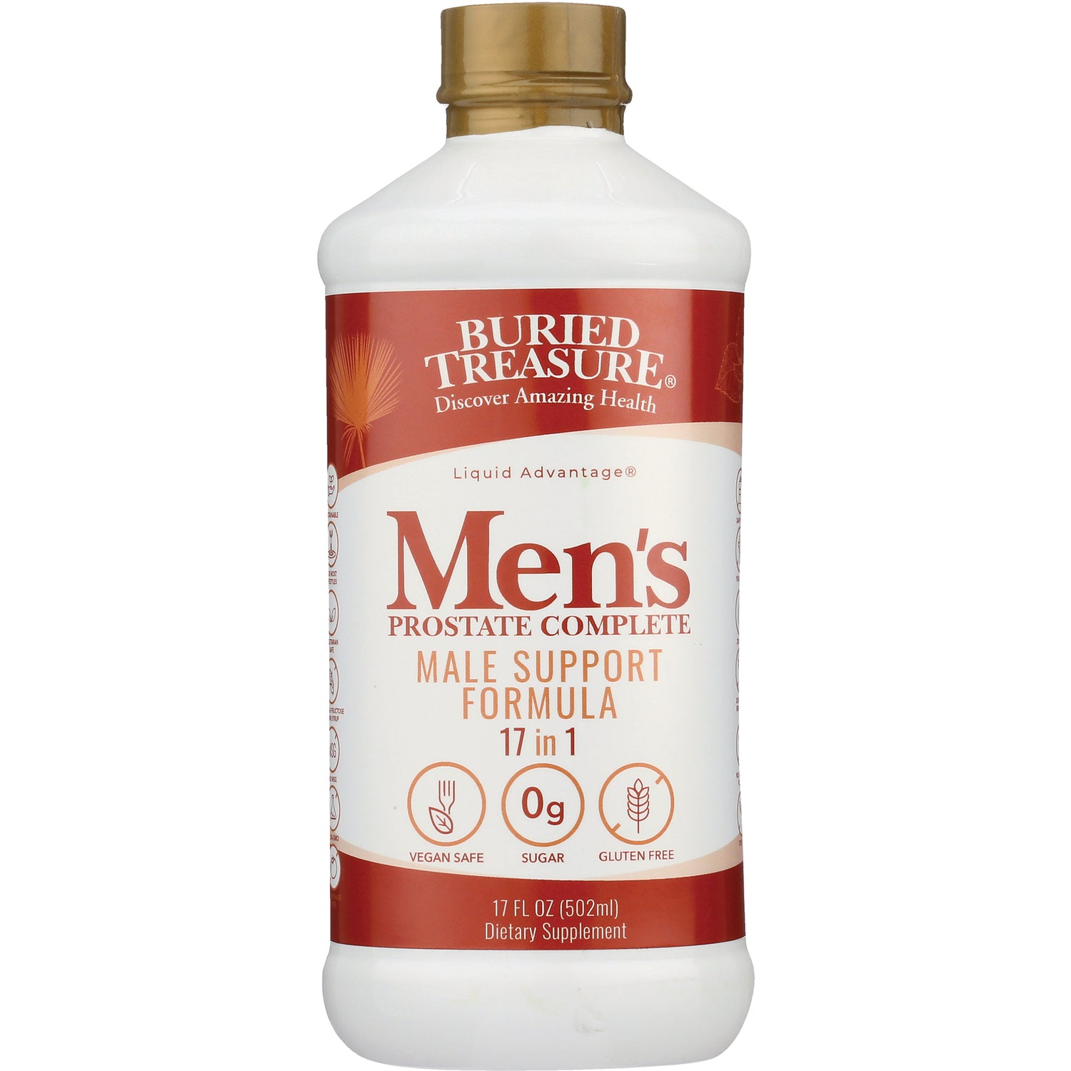 BTR025 | Buried Treasure Men's Prostate Complete male support formula 17 in 1 liquid supplement bottle 17 fl oz