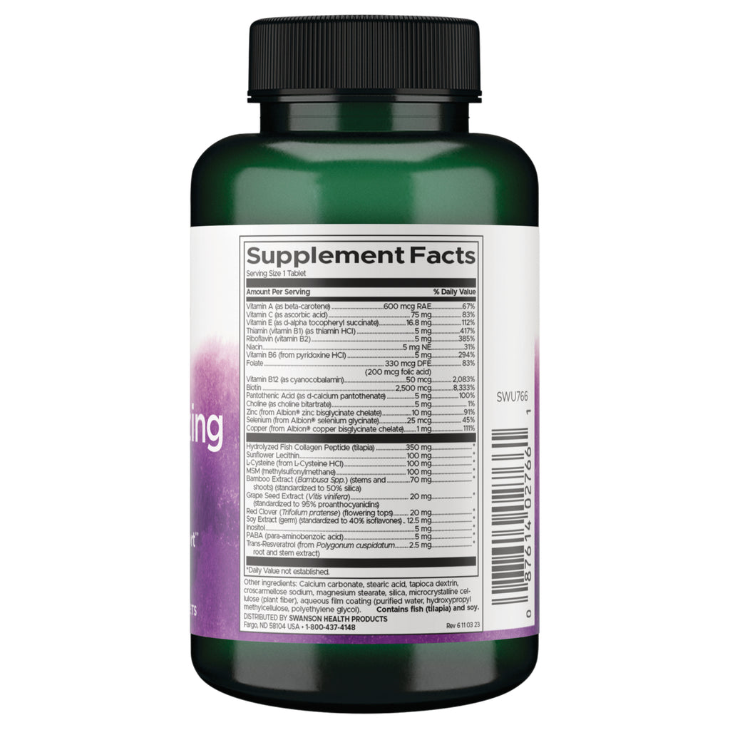 SWU766 | Back label with Supplement Facts, ingredients, and barcode - Thumbnail