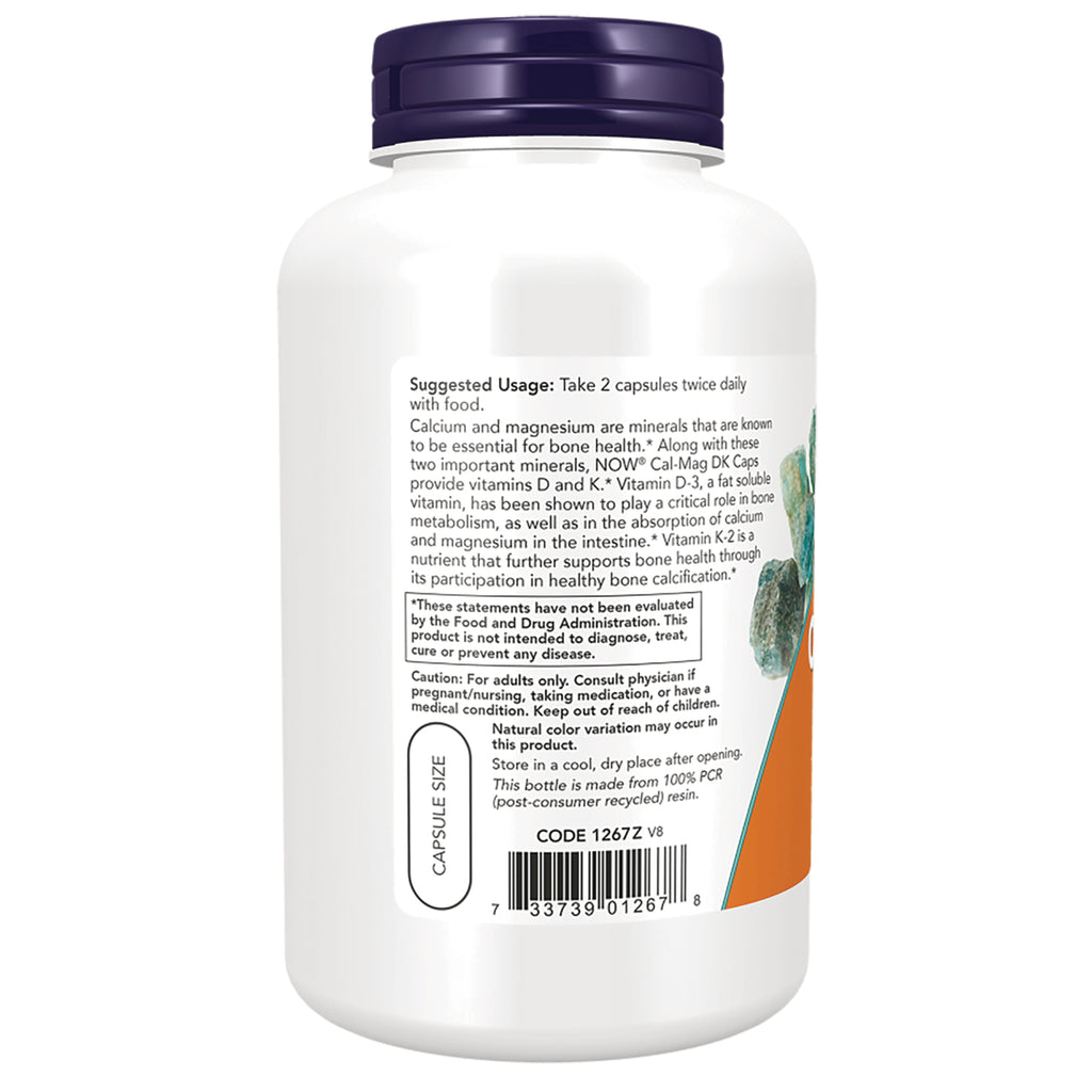 NWF1382 | Back of white supplement bottle showing suggested usage, caution text and barcode - Thumbnail