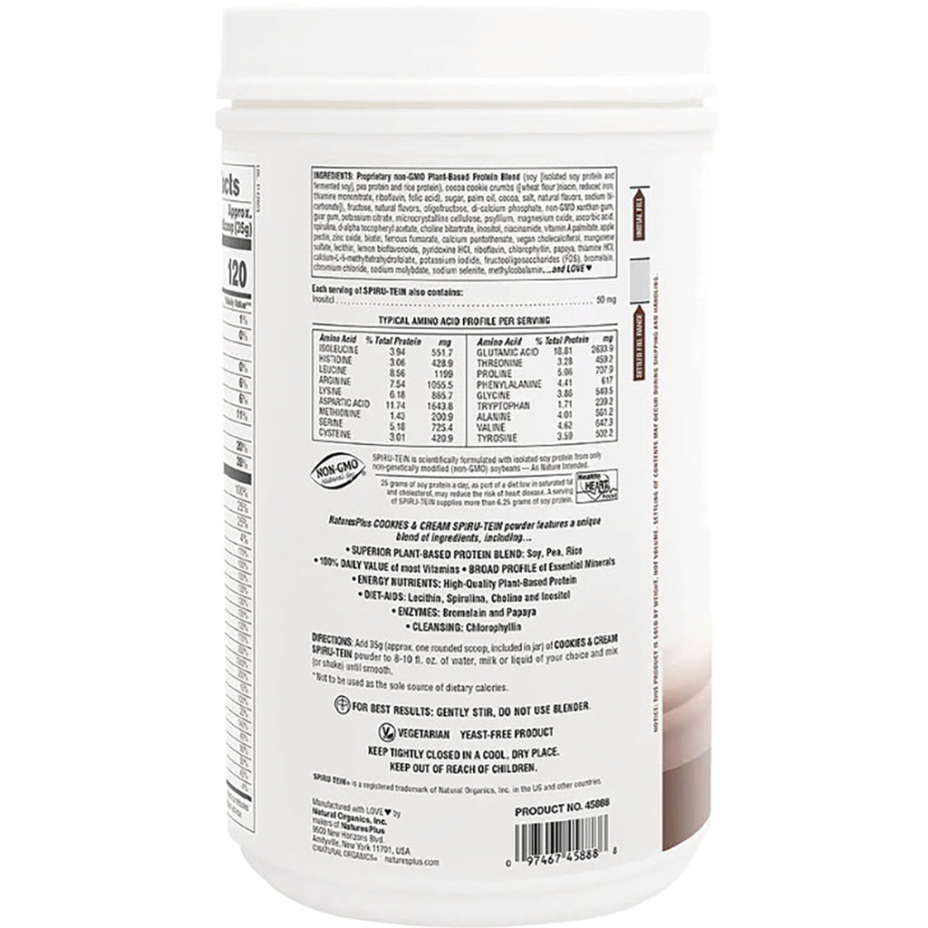 NTP085 | Back of white supplement tub showing nutrition facts, ingredients, directions, and barcode - Thumbnail