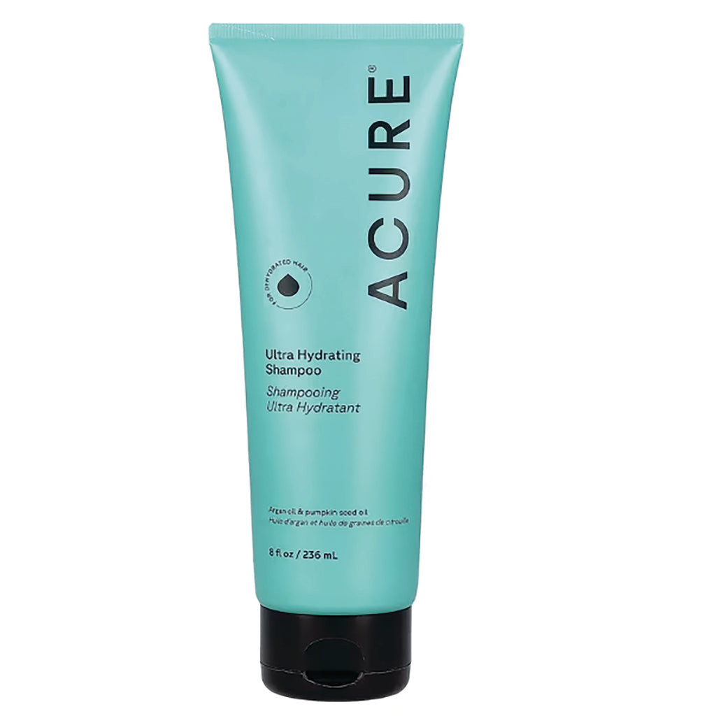 ACR095 | Teal tube of ACURE Ultra Hydrating Shampoo, 8 fl oz / 236 mL, front-facing product packaging - Thumbnail
