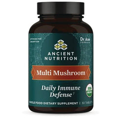 ATN071 | Ancient Nutrition Multi Mushroom bottle labeled Daily Immune Defense and USDA Organic