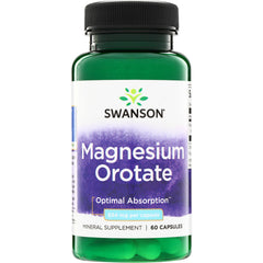 SWU665 | Swanson Magnesium Orotate, Optimal Absorption, 654 mg per capsule, 60 capsules, bottle front