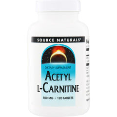 SN097 | Source Naturals Acetyl L-Carnitine dietary supplement, 500 mg, 120 tablets