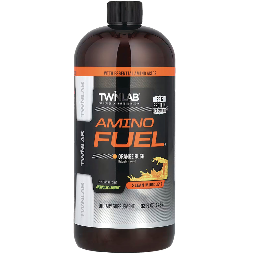 TL1142 | Twinlab Amino Fuel Orange Rush liquid supplement, 32 fl oz bottle - Thumbnail
