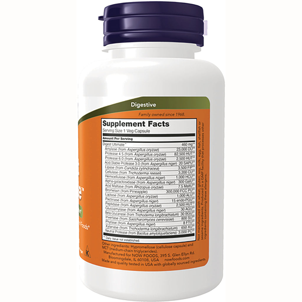 NWF1071 | Back label showing Supplement Facts panel and ingredients on white supplement bottle - Thumbnail