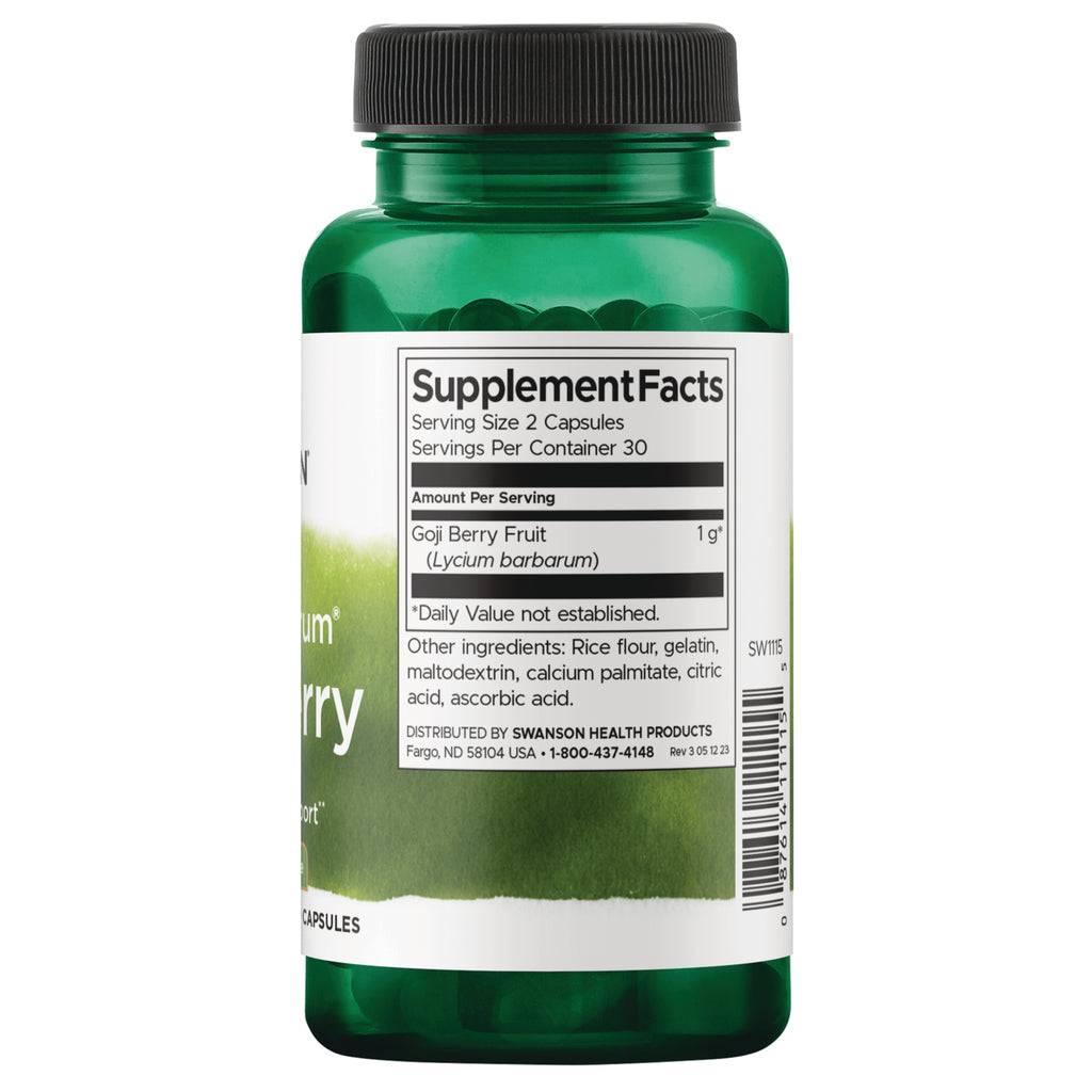 SW1115 | Back label with supplement facts and serving information - Thumbnail