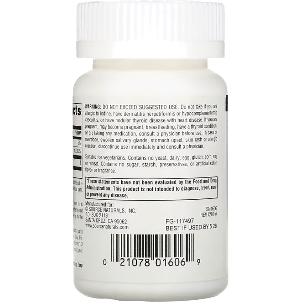 Supplement bottle back label showing warnings, ingredient statements, and barcode - Thumbnail