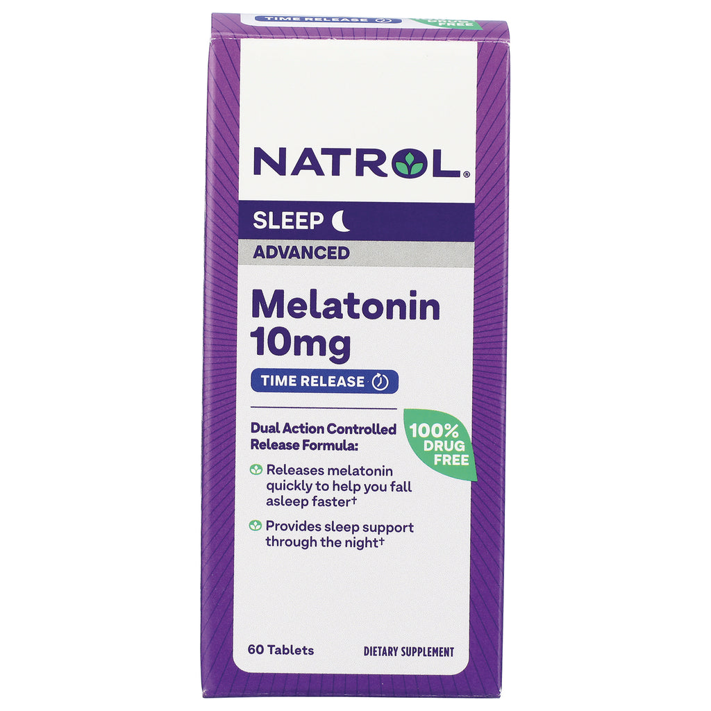 NA504 | Natrol Sleep Advanced Melatonin 10mg time release box, 60 tablets, 100% drug free - Thumbnail