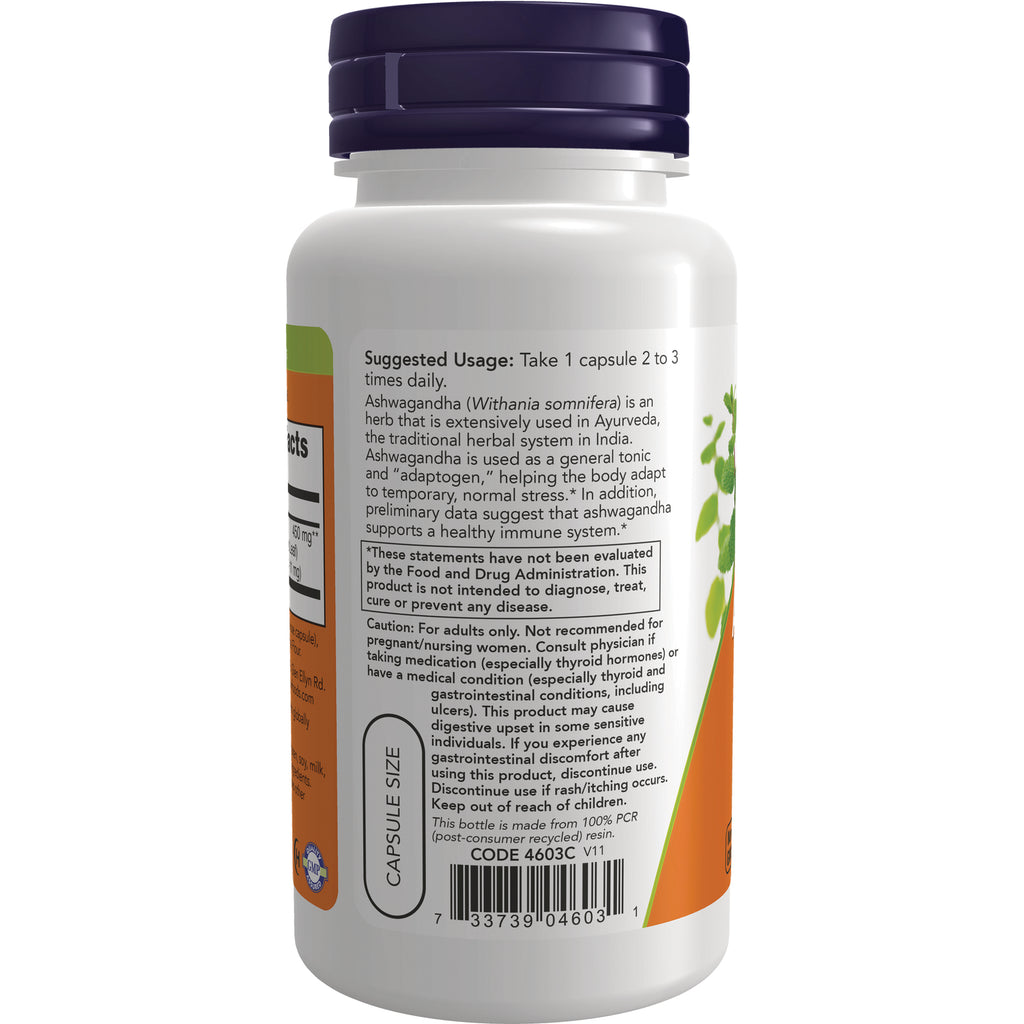 NWF461 | Back label of white supplement bottle showing suggested usage, cautions and barcode - Thumbnail