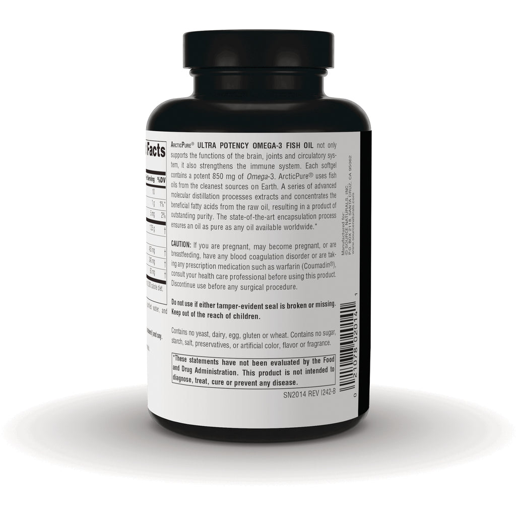 SN192 | Back label with Supplement Facts and caution for Ultra Potency Omega-3 Fish Oil - Thumbnail
