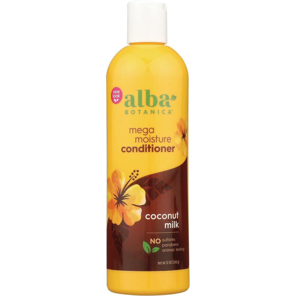 ABA073 | Alba Botanica Mega Moisture Conditioner, Coconut Milk, new look bottle, 12 oz - Thumbnail