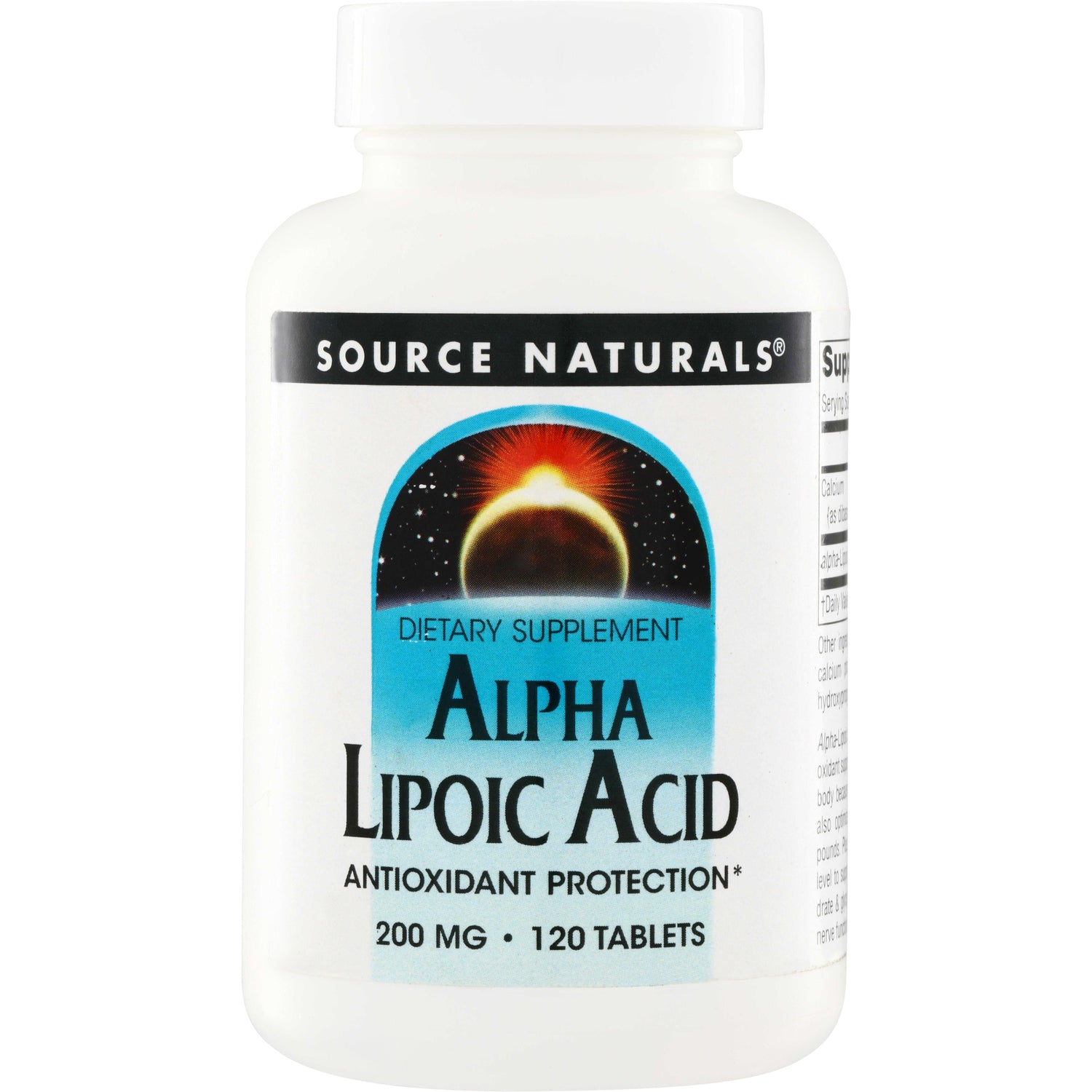 SN435 | Source Naturals Alpha Lipoic Acid dietary supplement, 200 mg, 120 tablets
