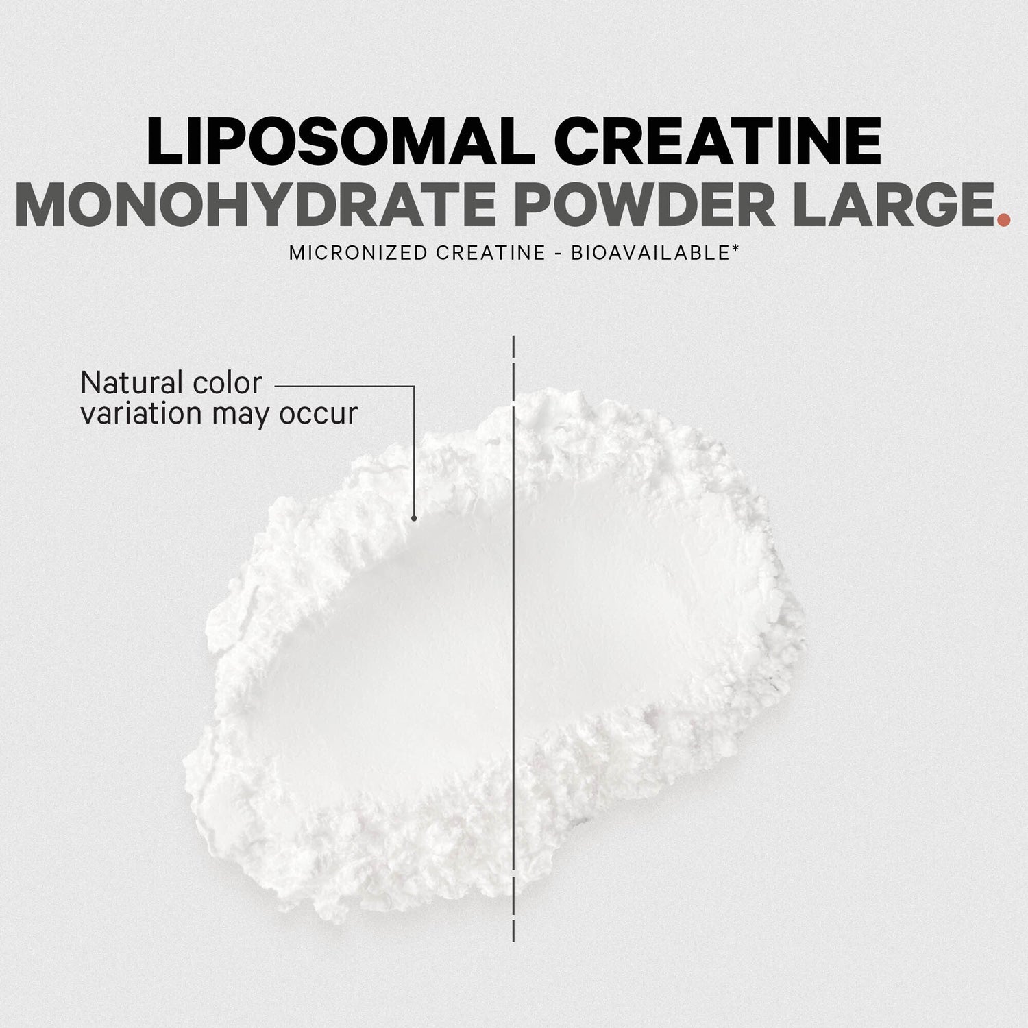 CDG004 | Liposomal creatine monohydrate powder large with micronized creatine and natural color variation note