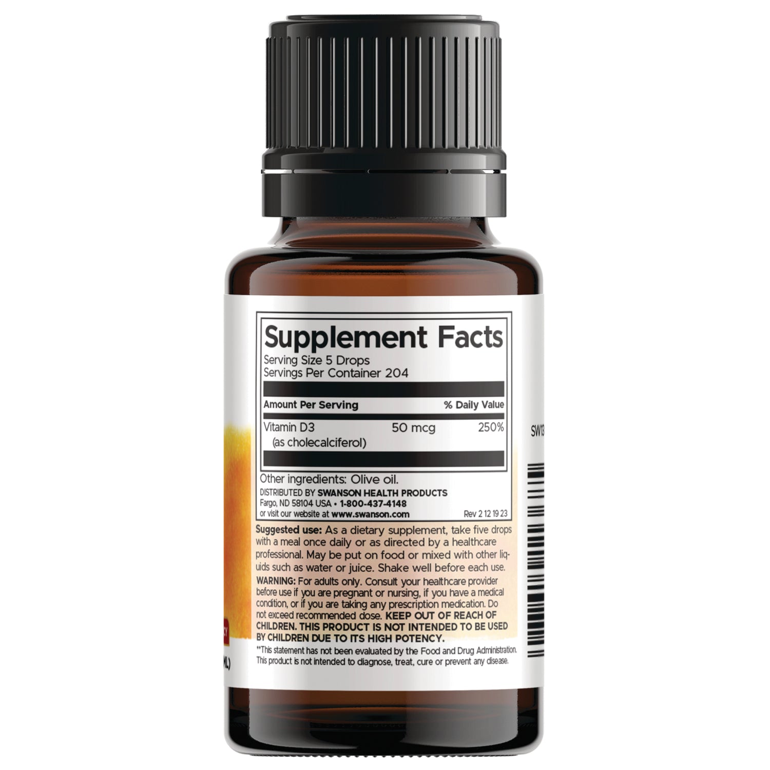 SW1368 | Supplement Facts panel: serving size 5 drops