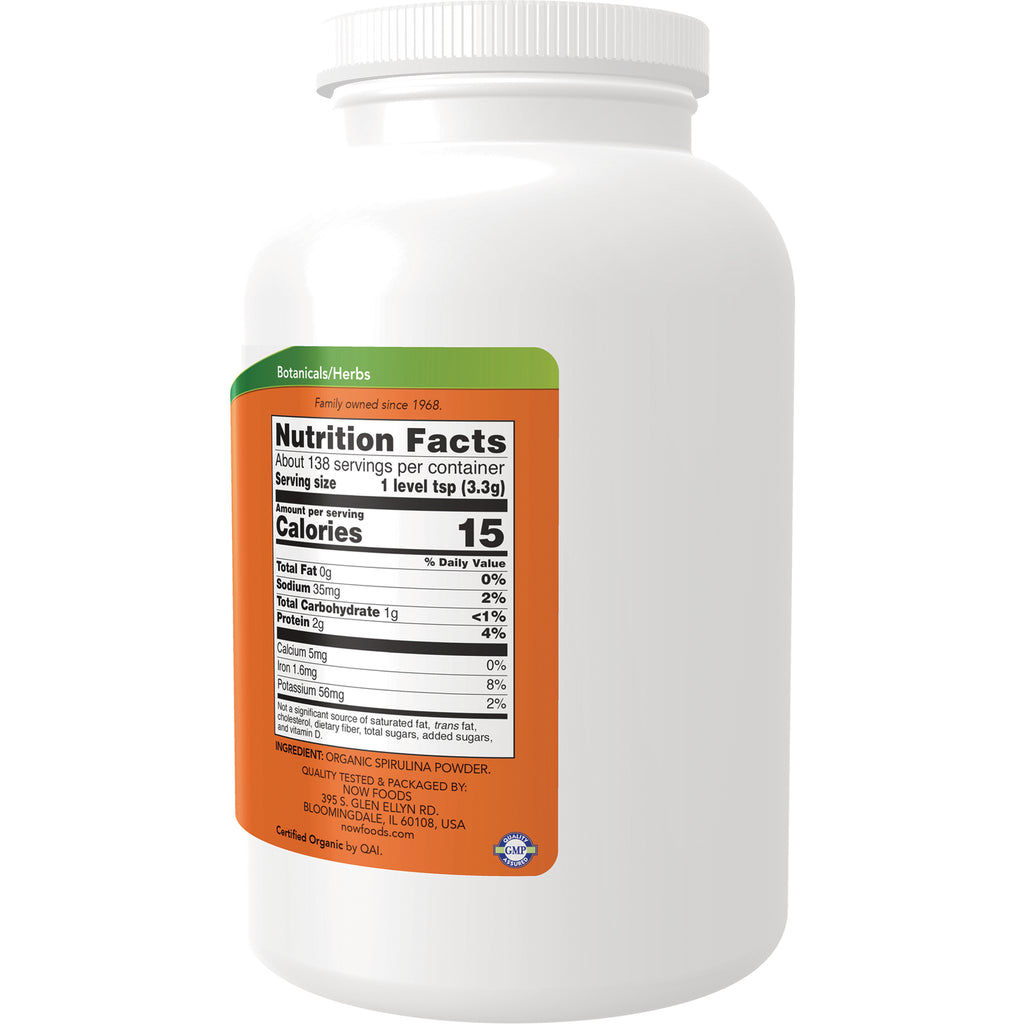 NWF911 | Nutrition Facts label on back of white supplement bottle with orange panel showing Calories 15 - Thumbnail
