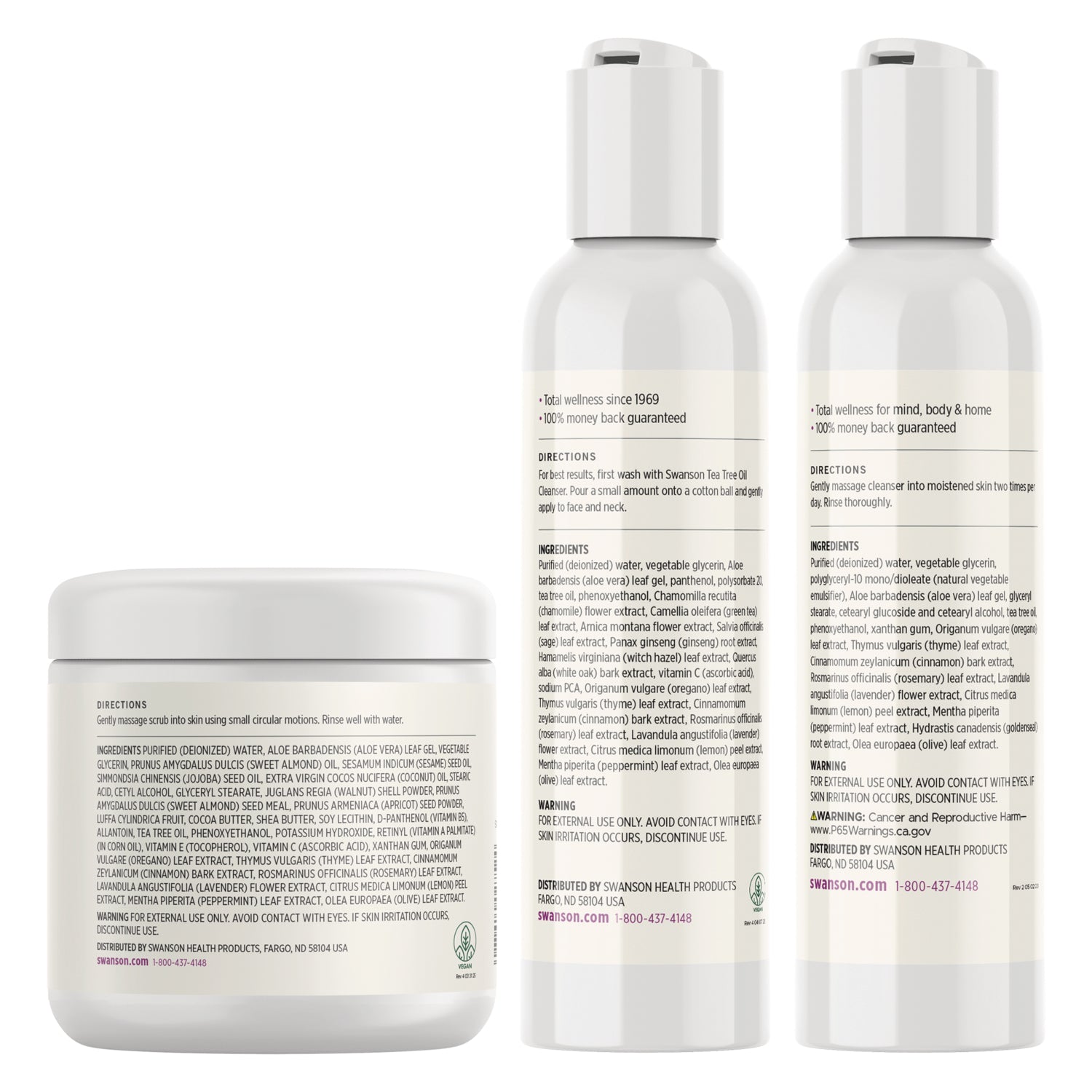 SWU1088 | Ingredients, directions, and warnings for Swanson Ultra Tea Tree Oil scrub, cleanser, and toner