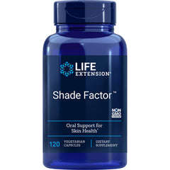LE406 | Life Extension Shade Factor blue bottle, 120 vegetarian capsules, oral support for skin health dietary supplement