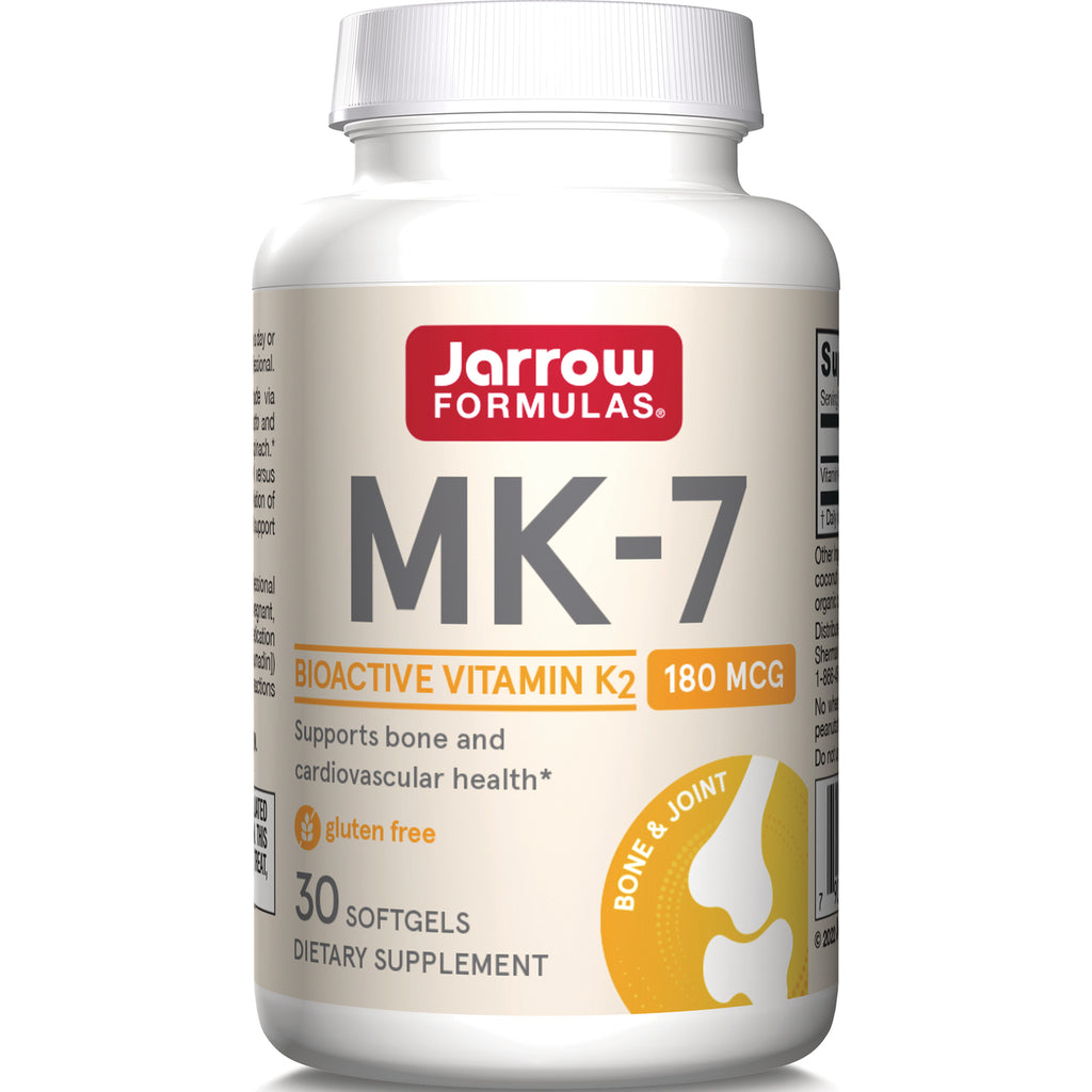 JR324 | Jarrow Formulas MK-7 bottle, bioactive vitamin K2 180 MCG, 30 softgels front label - Thumbnail