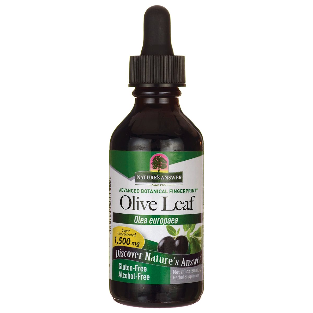 NAT068 | Nature's Answer Olive Leaf liquid supplement dropper bottle, 2 fl oz