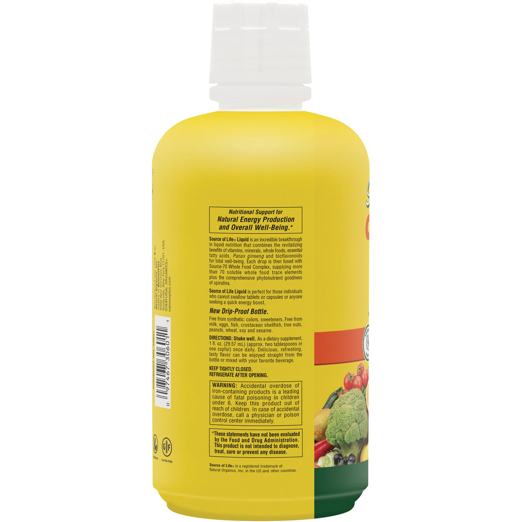 NTP051 | Back of yellow supplement bottle showing nutrition, directions, warning text and barcode - Thumbnail