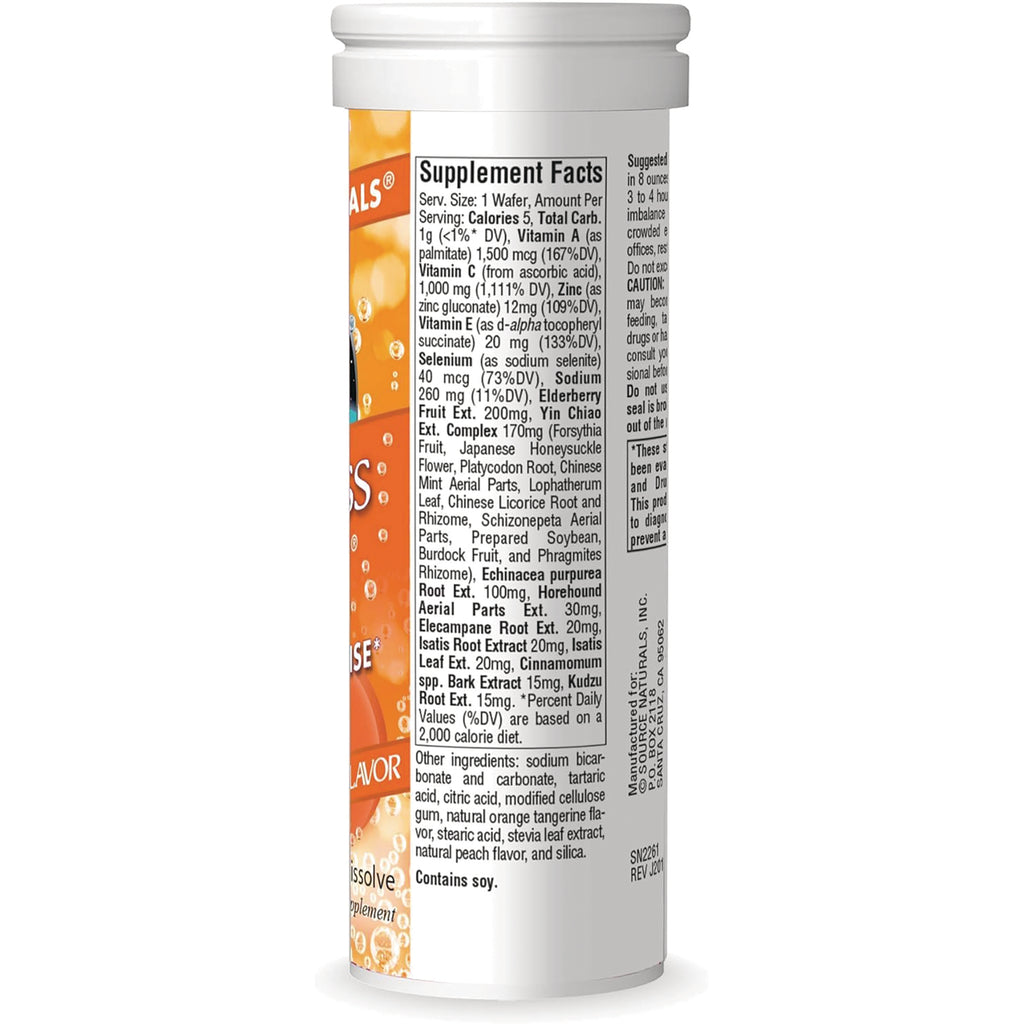 SN273 | Back of effervescent vitamin supplement tube with Supplement Facts and ingredients panel - Thumbnail