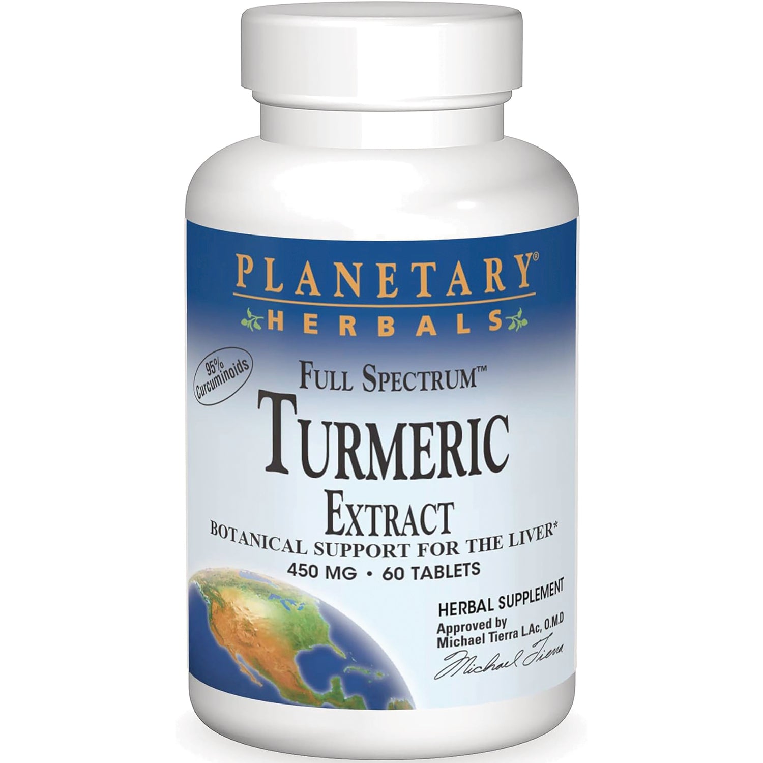 PF175 | Planetary Herbals Full Spectrum Turmeric Extract bottle, 450 mg, 60 tablets