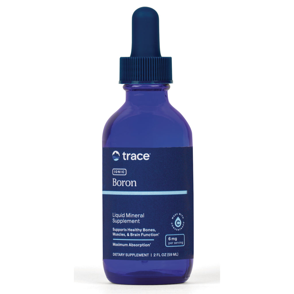 TM055 | Trace Minerals Ionic Boron liquid mineral supplement, blue dropper bottle, 2 fl oz, 6 mg per serving - Thumbnail