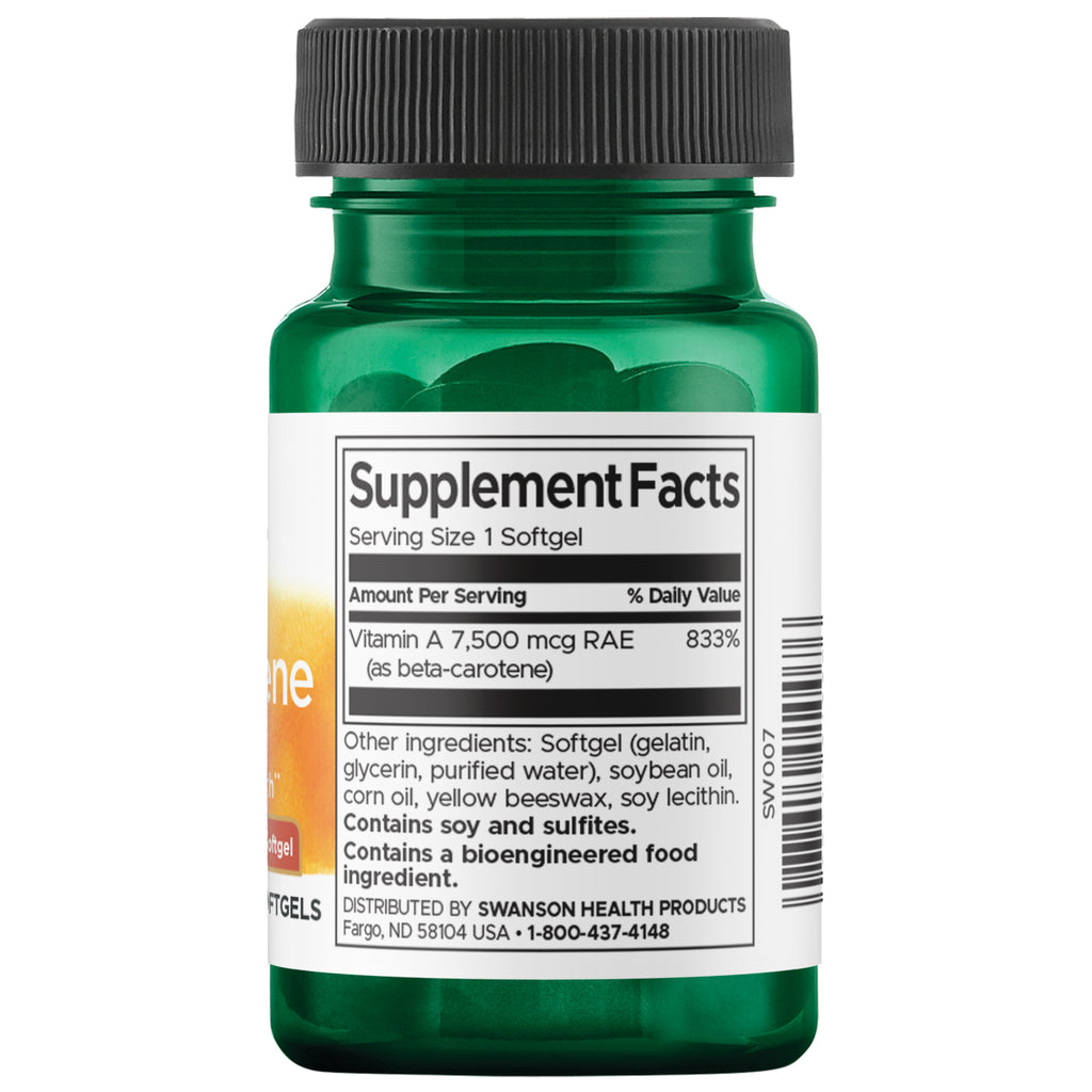 SW007 | Back label with supplement facts and serving size information - Thumbnail