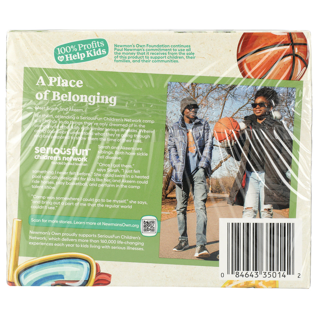 NWM023 | back product infographic panel titled A Place of Belonging showing two teens with a basketball, barcode and info about SeriousFun - Thumbnail