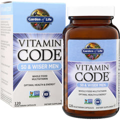 GLF036 | Garden of Life Vitamin Code 50 & Wiser Men whole food multivitamin, 120 vegetarian capsules