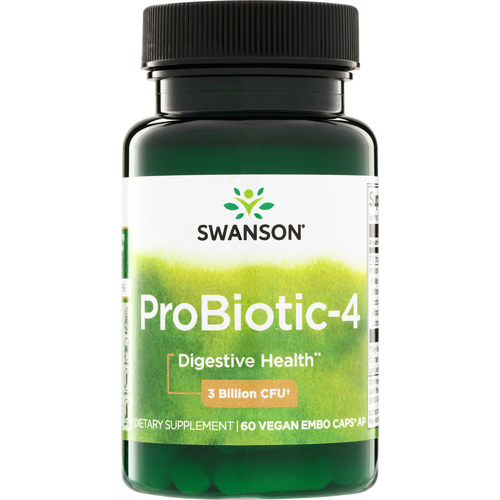 SWA003 | Swanson ProBiotic-4 bottle for Digestive Health, 3 Billion CFU, 60 vegan capsules - Thumbnail