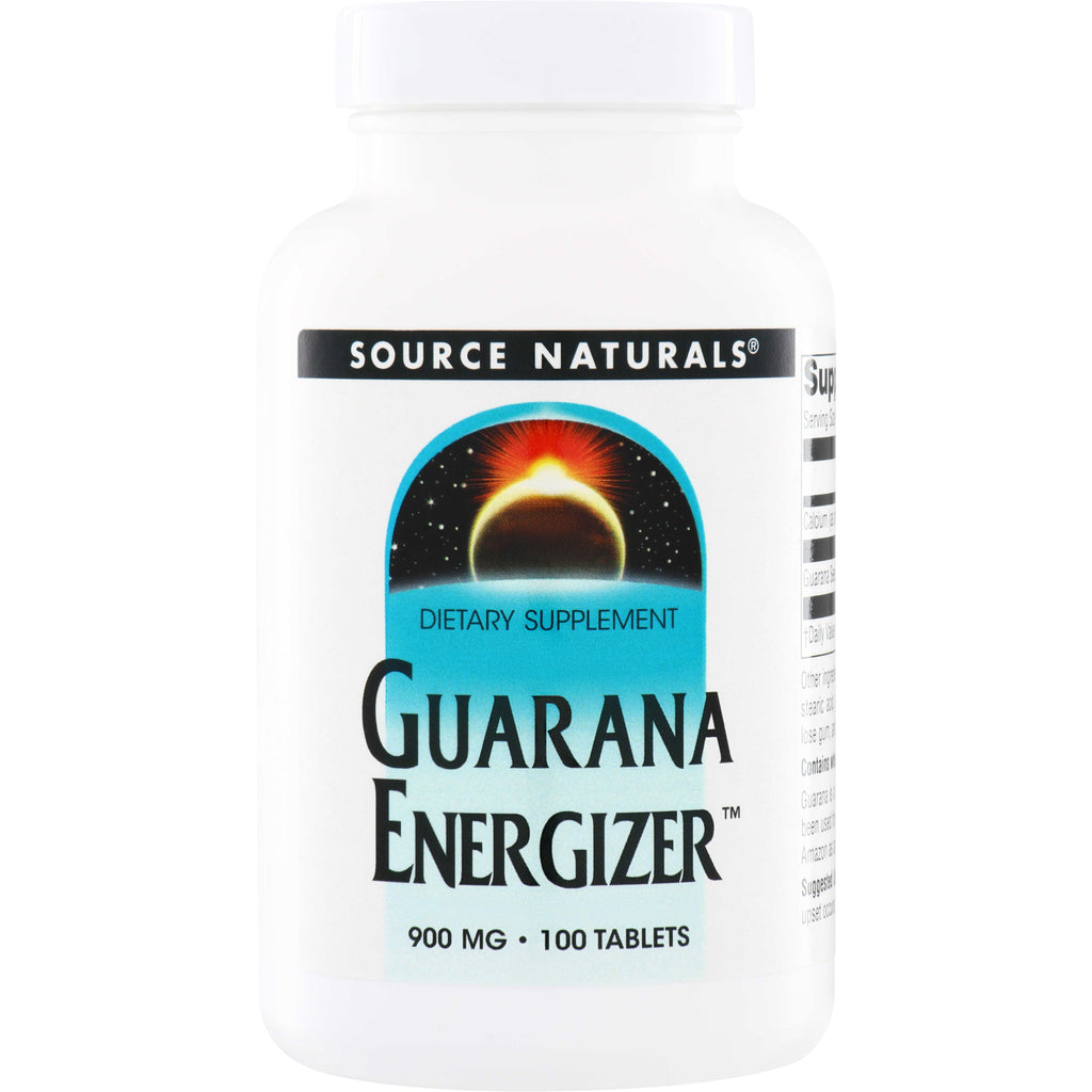 SN296 | Source Naturals Guarana Energizer dietary supplement, 900 mg, 100 tablets - Thumbnail
