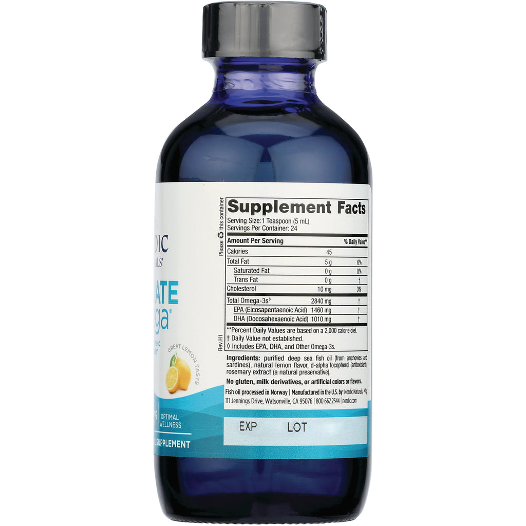 NRN032 | back of blue glass supplement bottle showing Supplement Facts label and EXP LOT boxes - Thumbnail