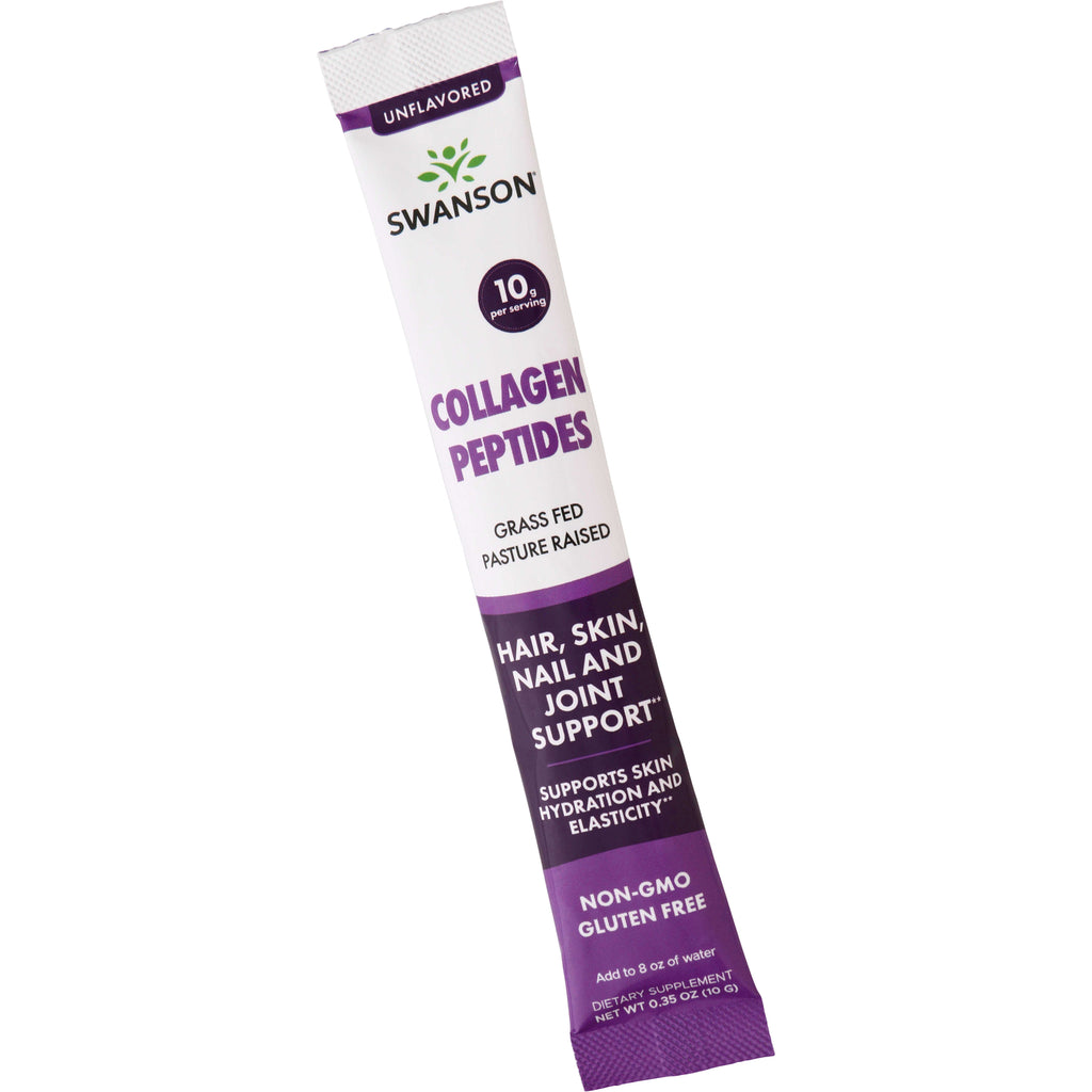 SW1968 | Swanson Collagen Peptides single-serve stick, unflavored, supports hair, skin, nail, and joint health - Thumbnail