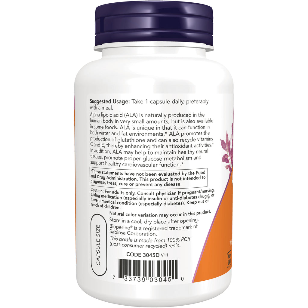 NWF655 | back label of white supplement bottle showing suggested usage, caution text, and barcode - Thumbnail