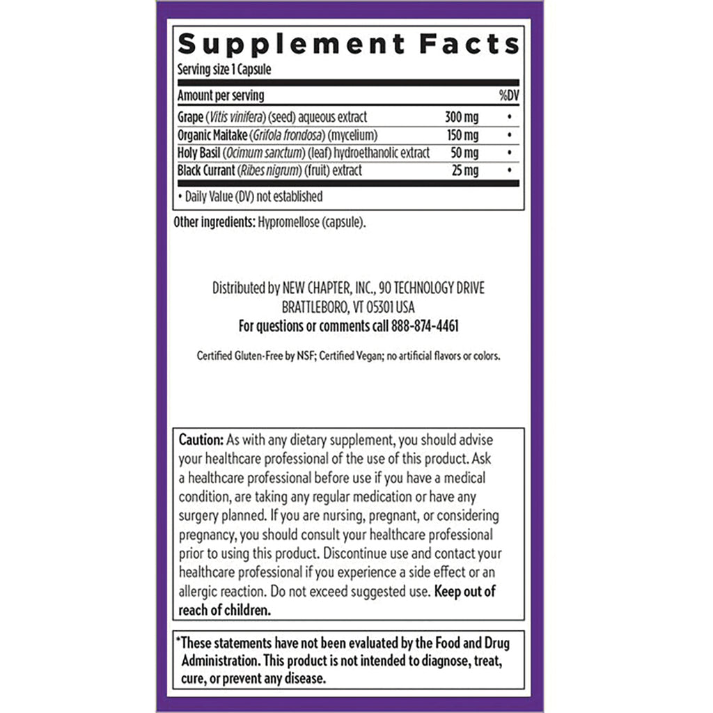 NWC283 | back label with Supplement Facts table, ingredient list, distributor information and caution text - Thumbnail