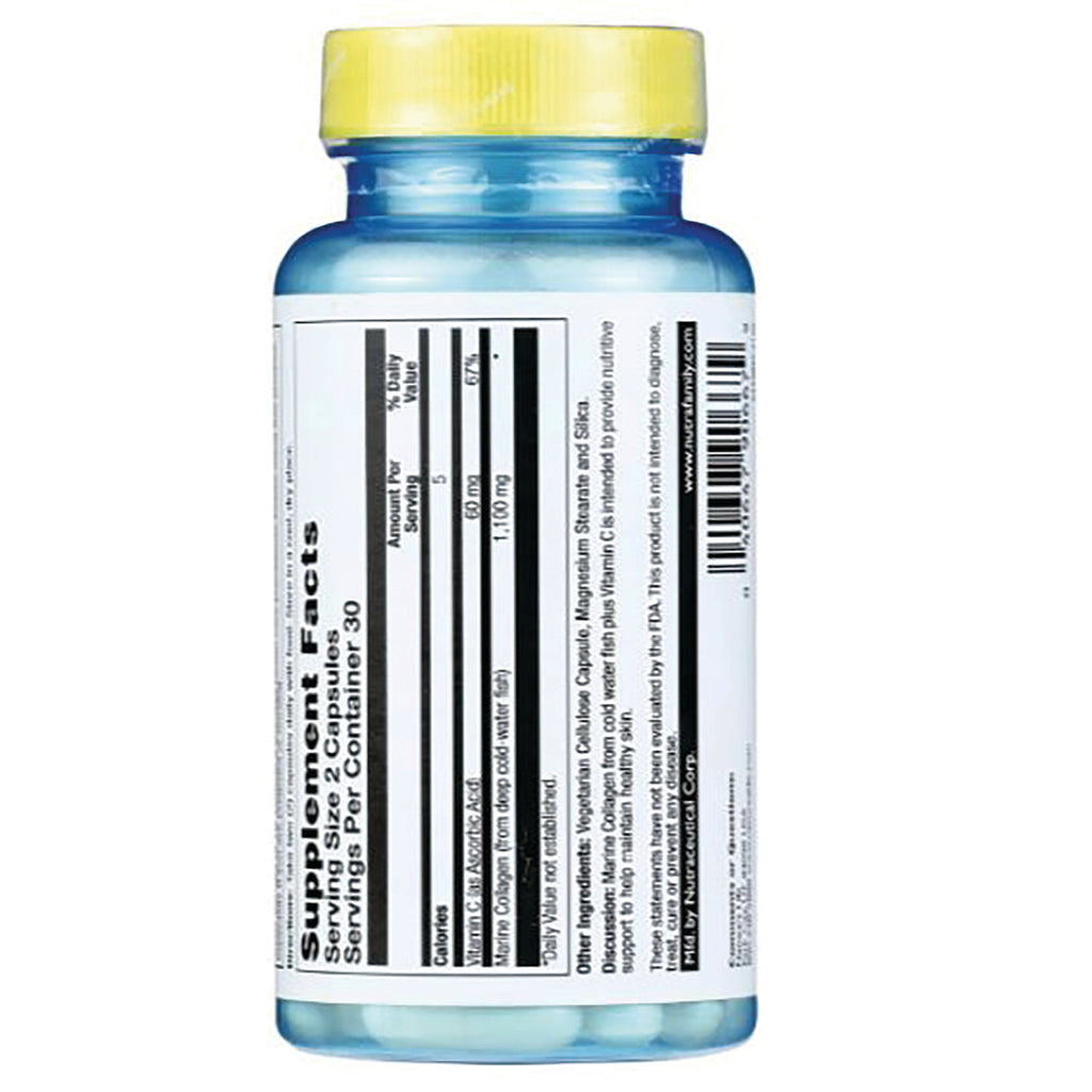 NSL016 | Back label showing supplement facts table and barcode on blue pill bottle - Thumbnail