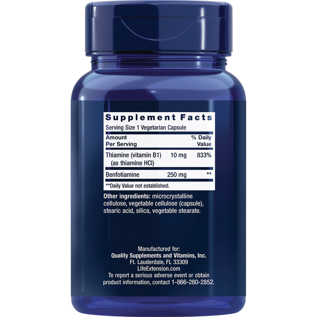LE145 | back of blue supplement bottle showing Supplement Facts panel and ingredients label - Thumbnail