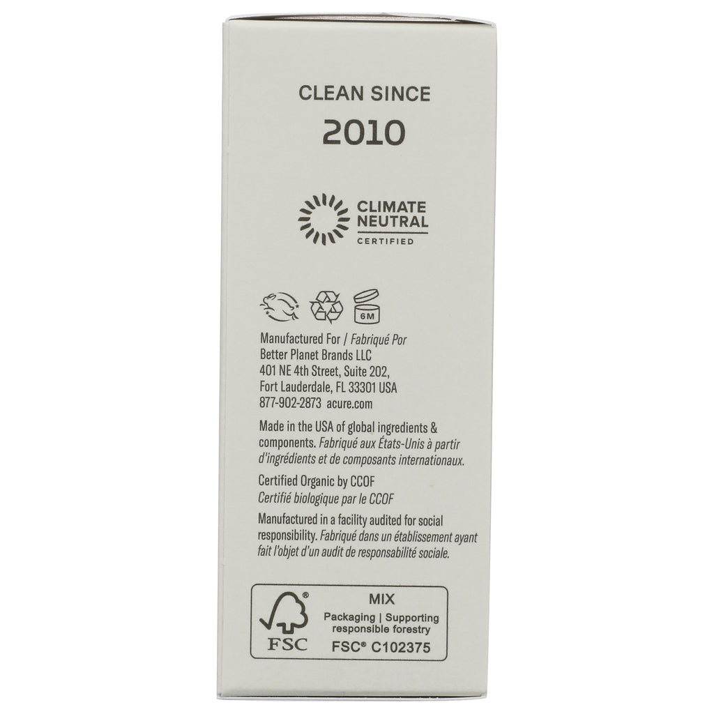 ACR001 | Clean since 2010, Climate Neutral Certified and FSC packaging icons on product box side panel - Thumbnail