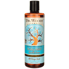 DRW001 | Dr. Woods Baby Mild Castile Soap bottle, unscented hypoallergenic label, 16 fl oz