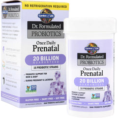 GLF224 | Garden of Life Dr. Formulated Probiotics Once Daily Prenatal 20 Billion Guaranteed, bottle and box front