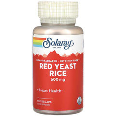 SLR209 | Solaray Red Yeast Rice 600 mg bottle, 90 vegcaps, labeled Heart Health
