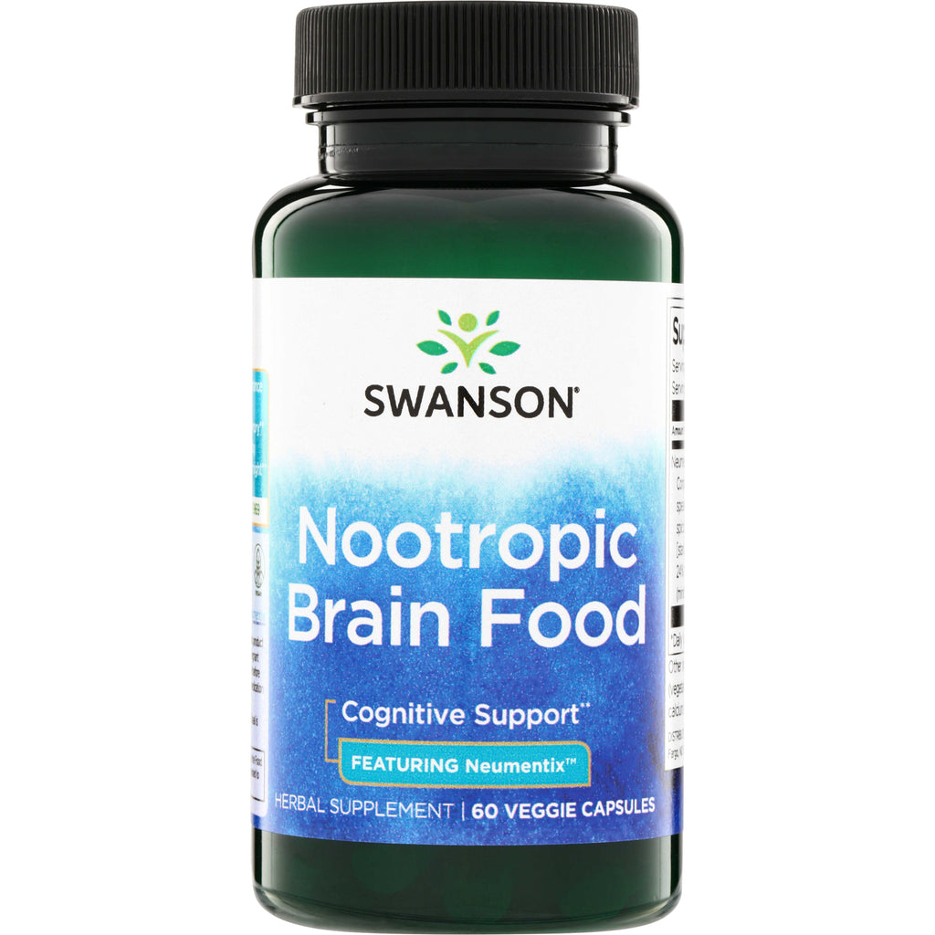 SW1880 | Swanson Nootropic Brain Food, Cognitive Support featuring Neumentix, herbal supplement, 60 veggie capsules - Thumbnail