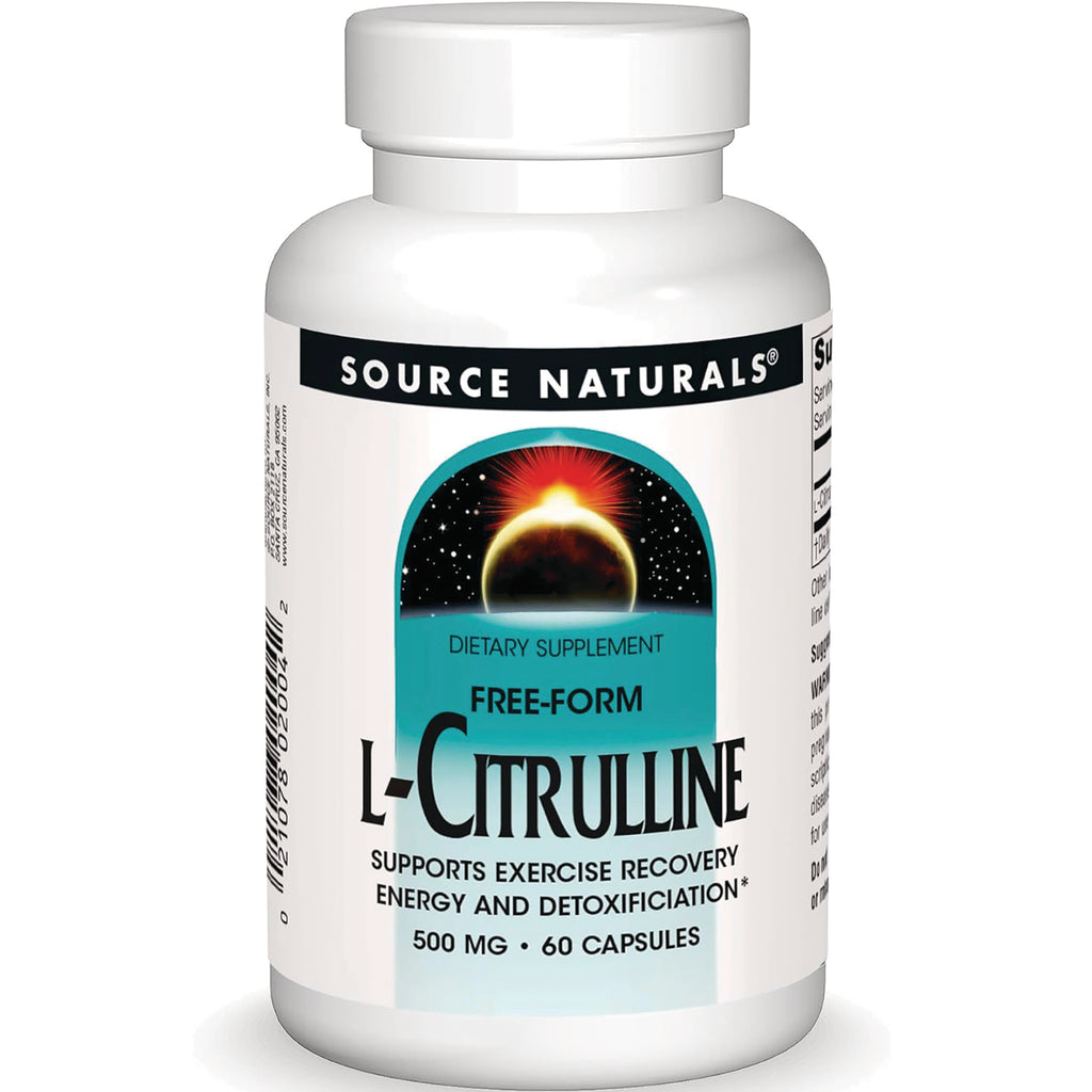 SN481 | Source Naturals Free-Form L-Citrulline dietary supplement, 500 mg, 60 capsules - Thumbnail