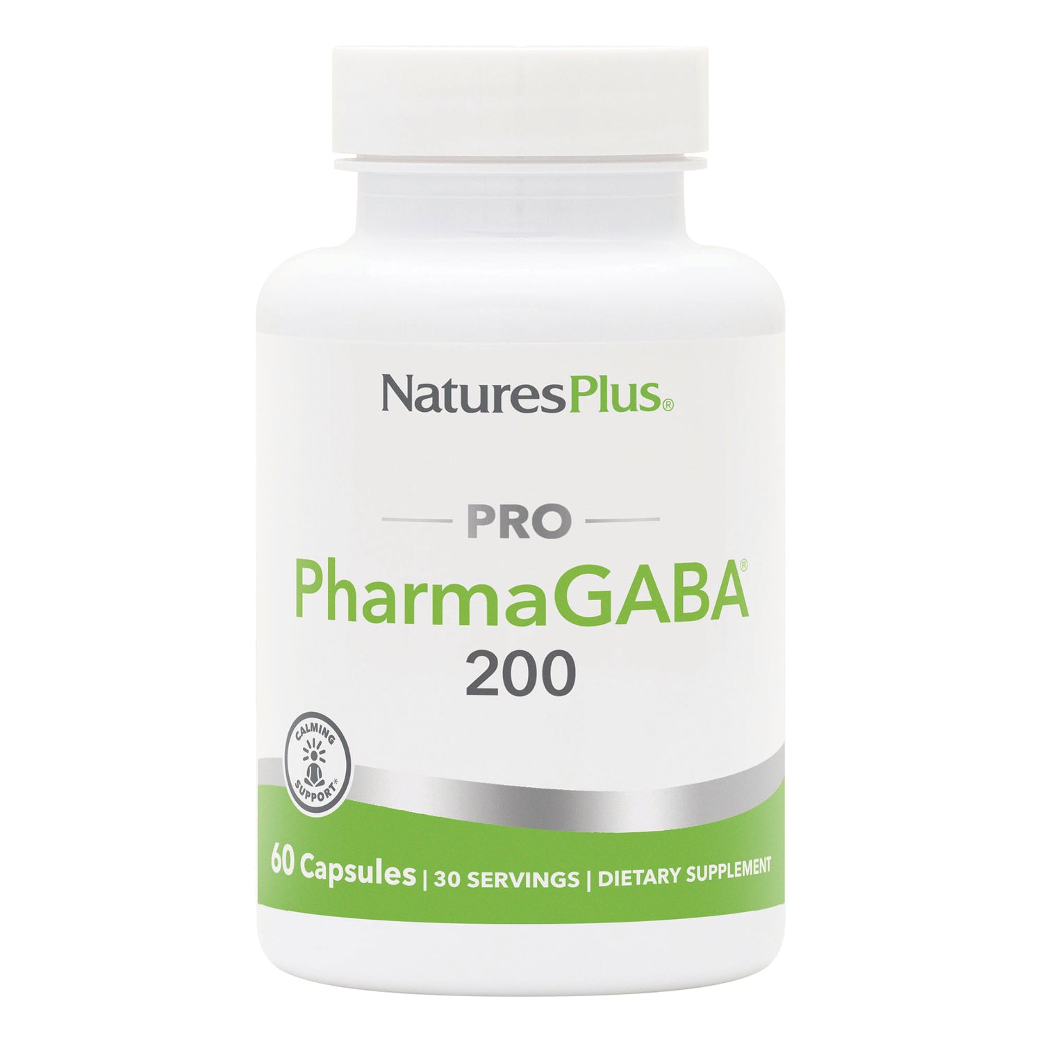 NTP353 | NaturesPlus PRO PharmaGABA 200 supplement bottle, 60 capsules